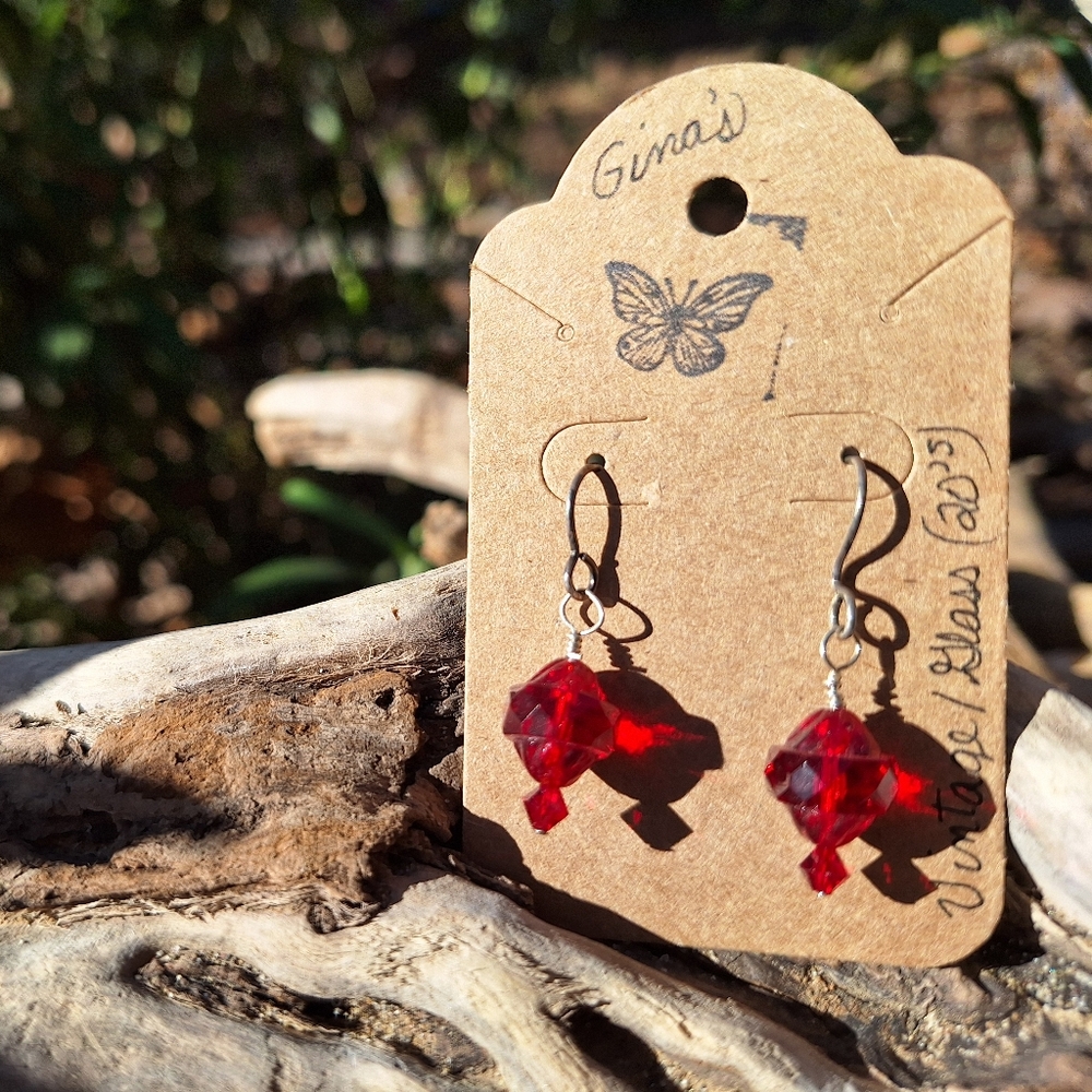 Vintage glass beaded earrings